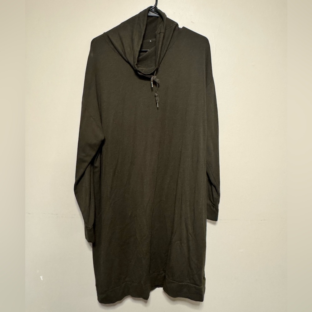 Dark Green cow neck long sleeve Dress